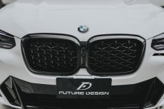 画像1: BMW G01 X3 後期用 フロント用艶ありブラック ダイヤモンド キドニーグリル センターグリル (1)