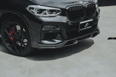 画像4: BMW Xシリーズ X3 G01 前期車 Mスポーツ フロントバンパー用リップスポイラー 本物DryCarbon ドライカーボン (4)