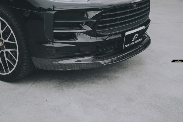 PORSCHE 自動車用 フロントリップスポイラー 未塗装品 Porsche Macan マカン フロント用 リップスポイラー 本物Drycarbon