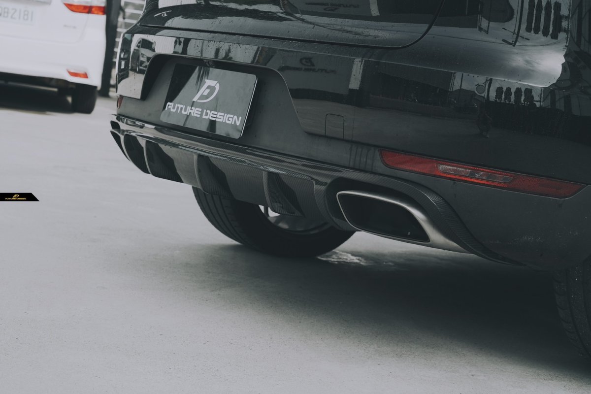 画像13: Porsche Macan マカン リアバンパー用 リアディフューザー 本物Drycarbon ドライカーボン (13)