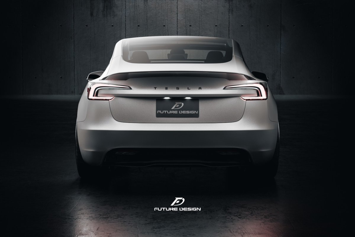 画像6: TESLA テスラ NEW MODEL 新型 モデル 3 トランク用 リアスポイラー 本物Drycarbon ドライカーボン (6)