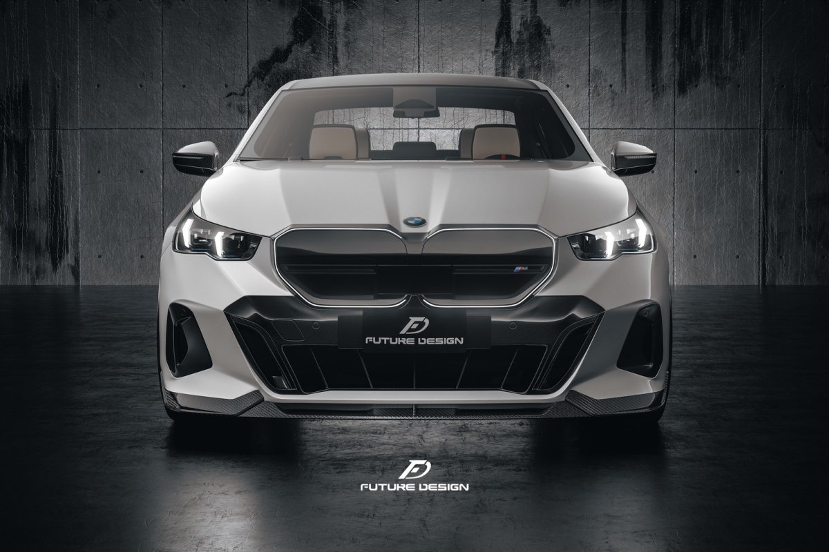 画像2: 【送料無料】BMW 5シリーズ i5 G60 G61 フロント用 リップスポイラー 本物DryCarbon ドライカーボン (2)