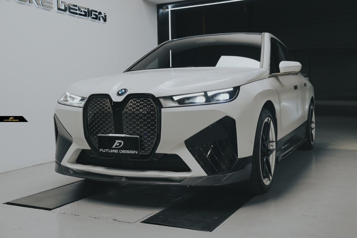 画像6: BMW iXシリーズ i20 Mスポーツ M60 フロント用 リップスポイラー 本物DryCarbon ドライカーボン (6)