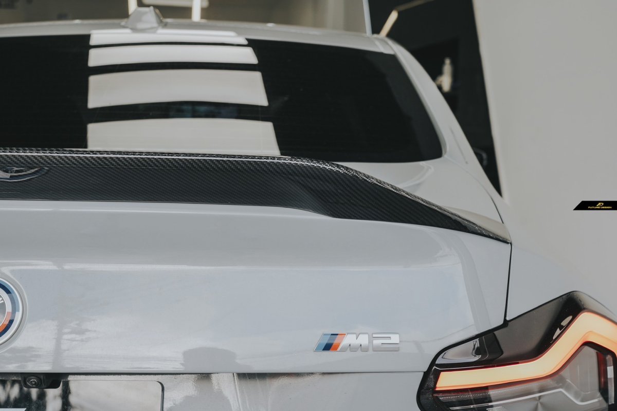 画像2: BMW 2シリーズ G87 クーペ M2 リアスポイラー V2 本物DryCarbon ドライカーボン (2)