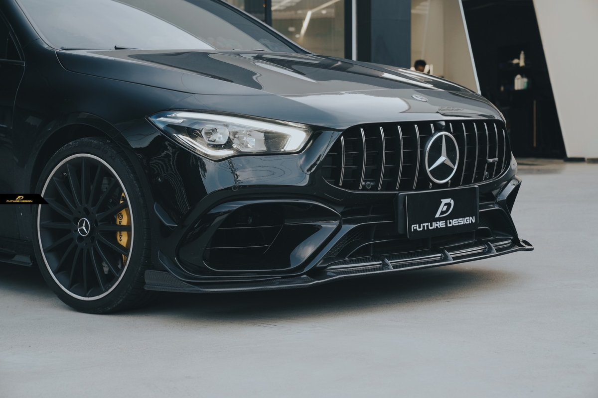 画像15: BENZ メルセデス・ベンツ CLA-Class W118 CLA45フロントバンパー用リップスポイラー 本物DryCarbon ドライカーボン (15)