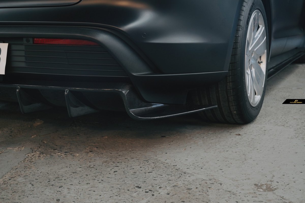 画像17: Porsche ポルシェ Taycan タイカン リア ディフューザー 本物Drycarbon ドライカーボン (17)