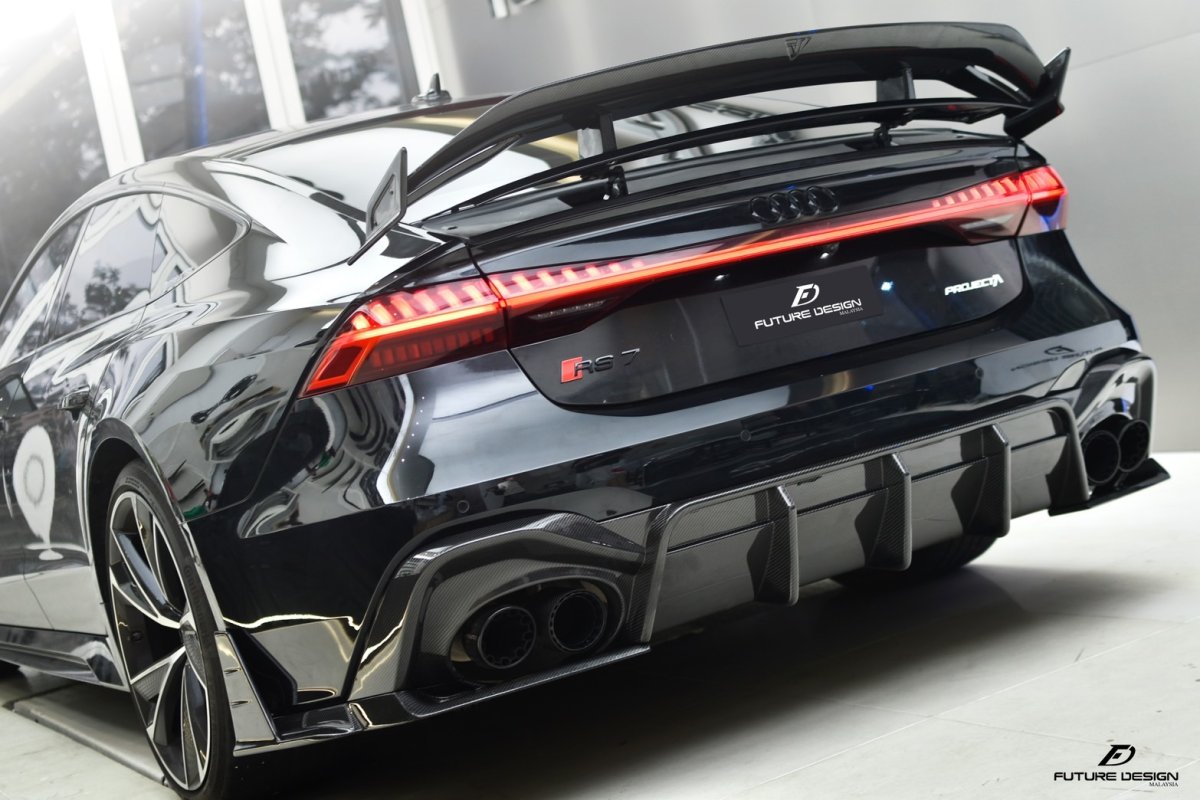 画像8: AUDI RS7 C8 リアウィング スポイラー 本物DryCarbon ドライカーボン (8)