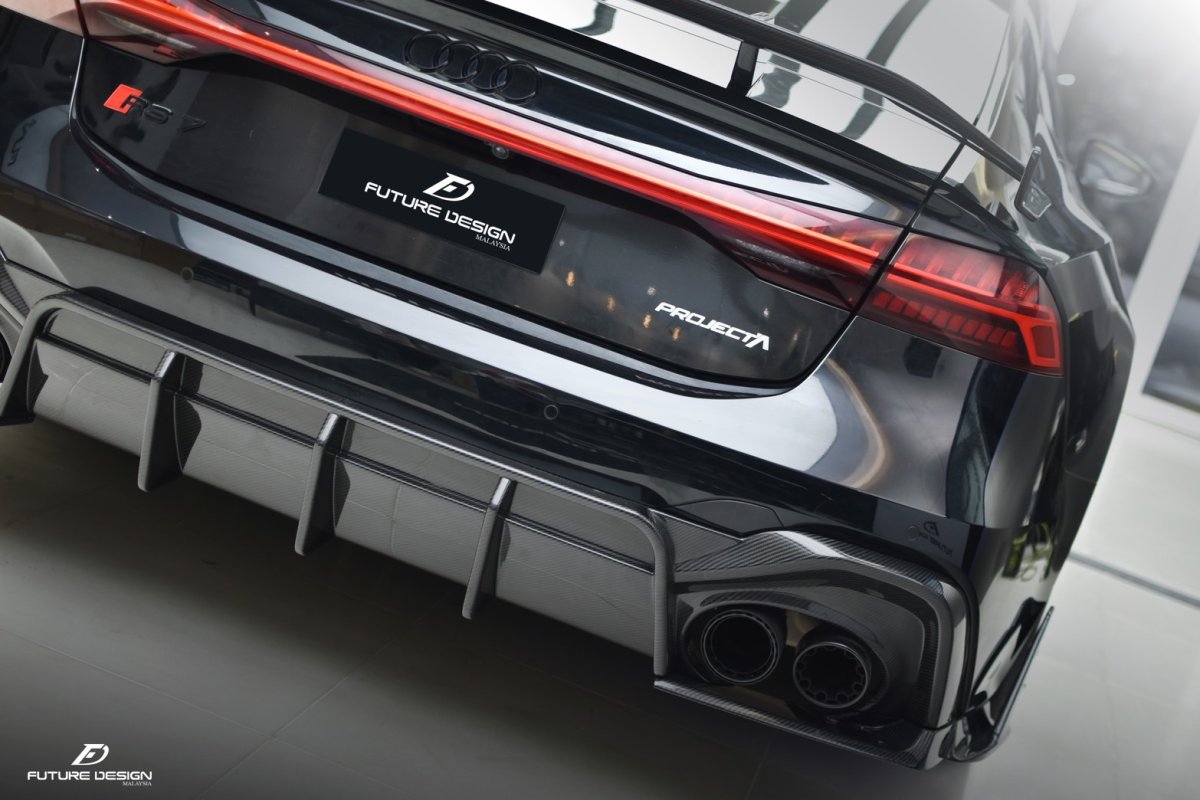画像10: AUDI RS7 C8 リアウィング スポイラー 本物DryCarbon ドライカーボン (10)