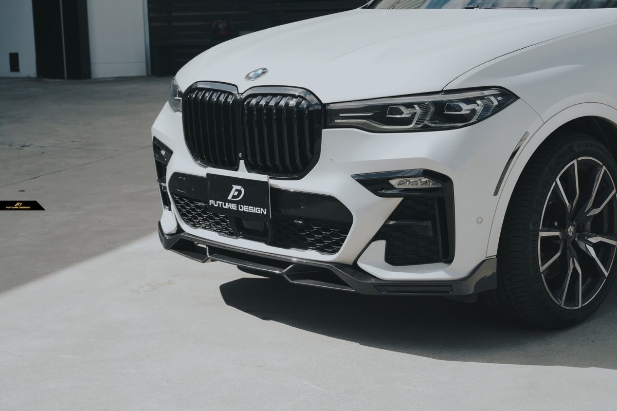 画像21: BMW Xシリーズ X7 G07 前期用 Mスポーツ フロントバンパー用リップスポイラー 本物DryCarbon ドライカーボン (21)