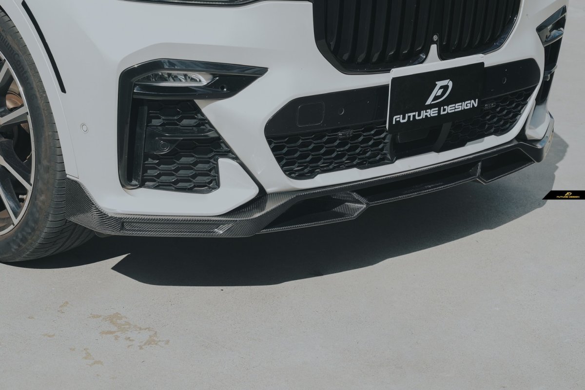 画像23: BMW Xシリーズ X7 G07 前期用 Mスポーツ フロントバンパー用リップスポイラー 本物DryCarbon ドライカーボン (23)