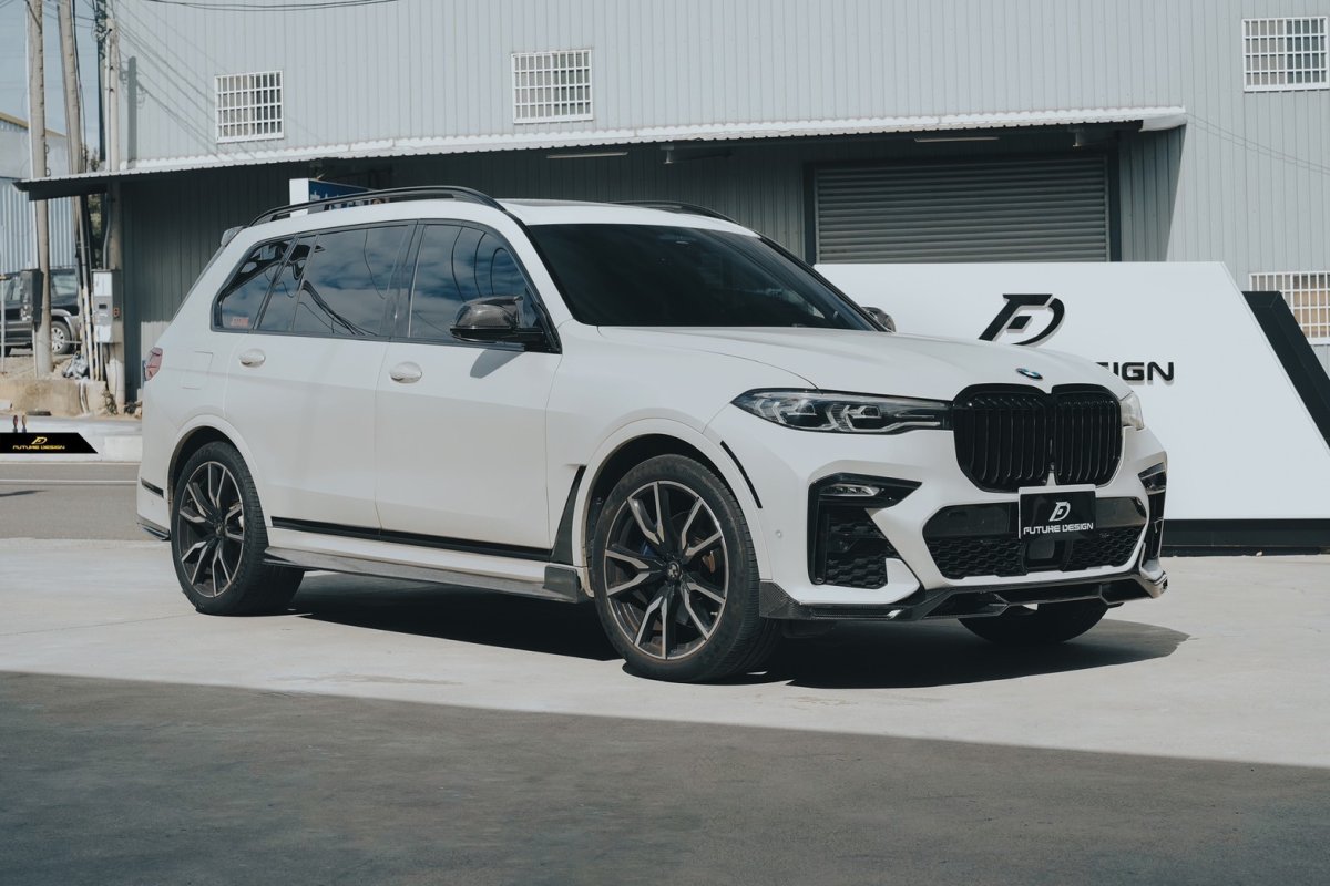 画像24: BMW Xシリーズ X7 G07 前期用 Mスポーツ フロントバンパー用リップスポイラー 本物DryCarbon ドライカーボン (24)