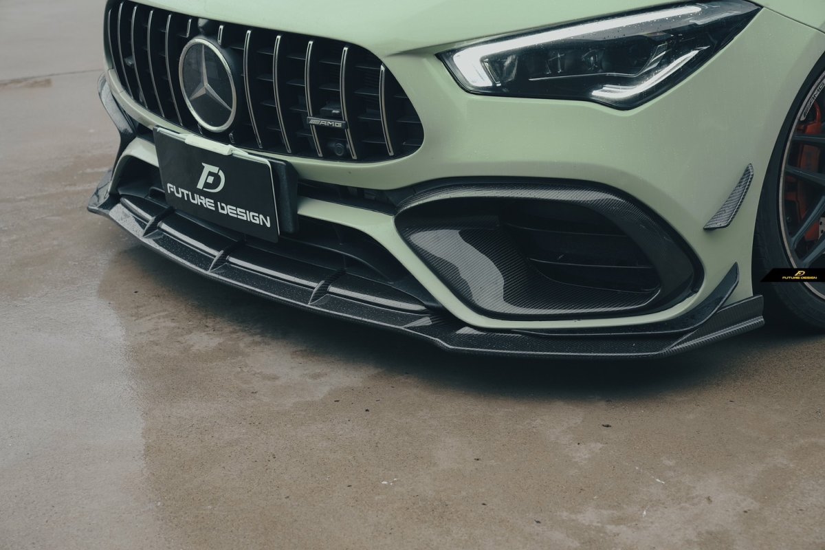 画像26: BENZ メルセデス・ベンツ CLA-Class W118 CLA45フロントバンパー用リップスポイラー 本物DryCarbon ドライカーボン (26)
