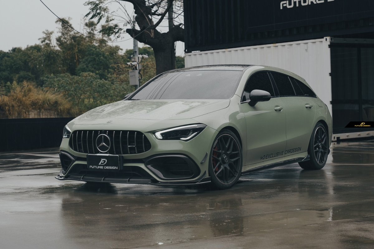 画像24: BENZ メルセデス・ベンツ CLA-Class W118 CLA45フロントバンパー用リップスポイラー 本物DryCarbon ドライカーボン (24)