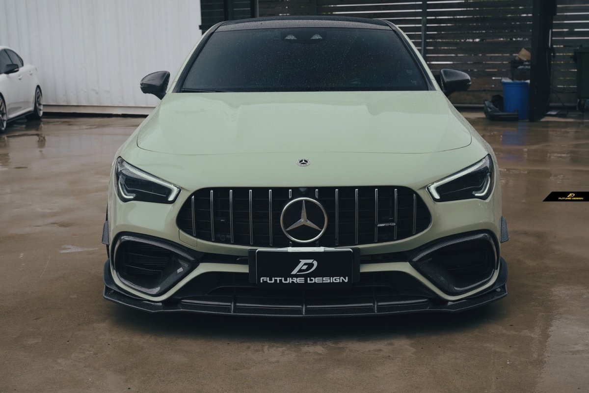 画像21: BENZ メルセデス・ベンツ CLA-Class W118 CLA45フロントバンパー用リップスポイラー 本物DryCarbon ドライカーボン (21)