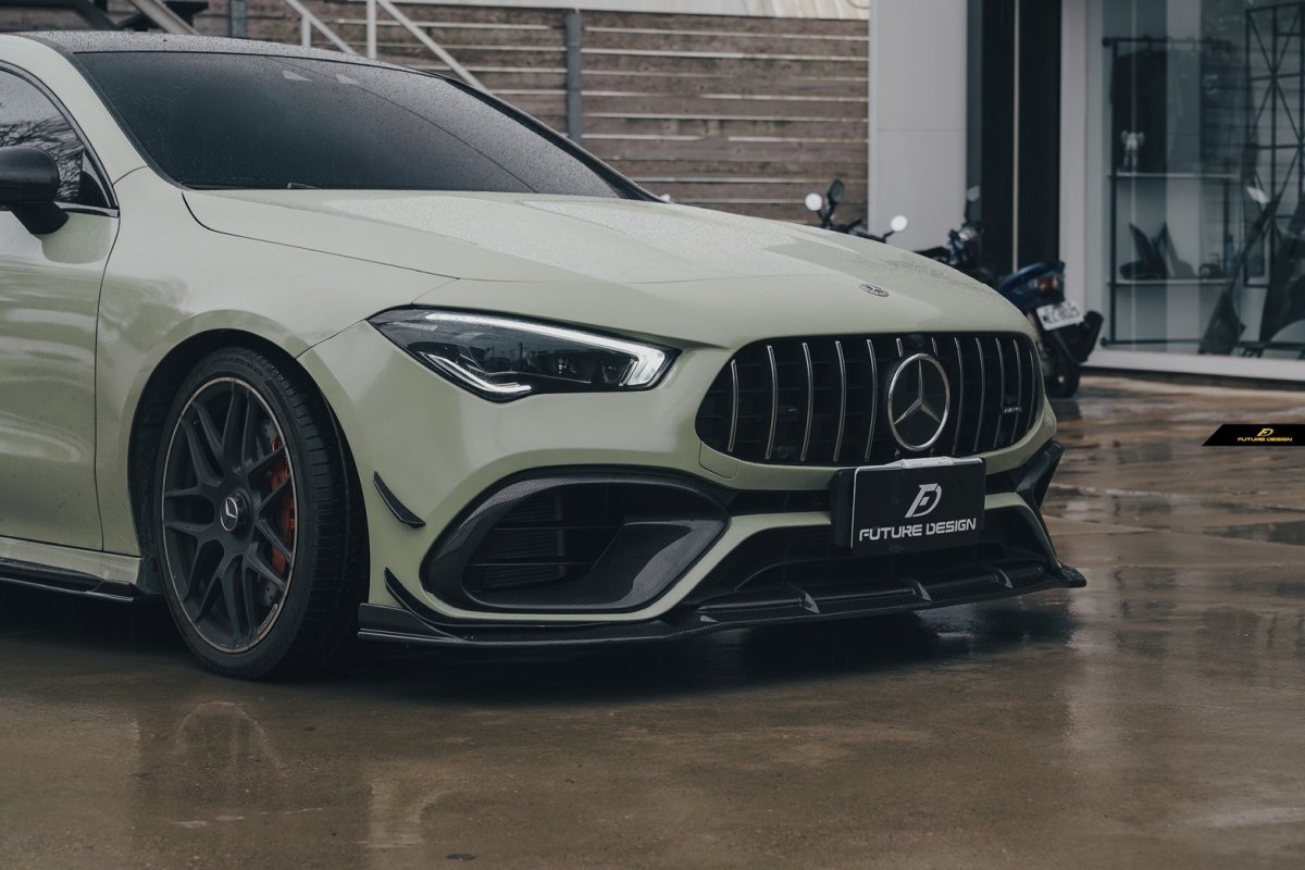 画像22: BENZ メルセデス・ベンツ CLA-Class W118 CLA45フロントバンパー用リップスポイラー 本物DryCarbon ドライカーボン (22)