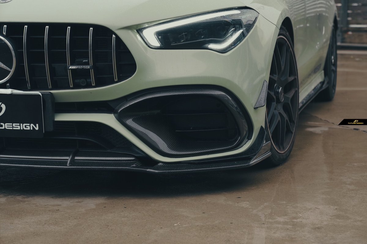 画像25: BENZ メルセデス・ベンツ CLA-Class W118 CLA45フロントバンパー用リップスポイラー 本物DryCarbon ドライカーボン (25)