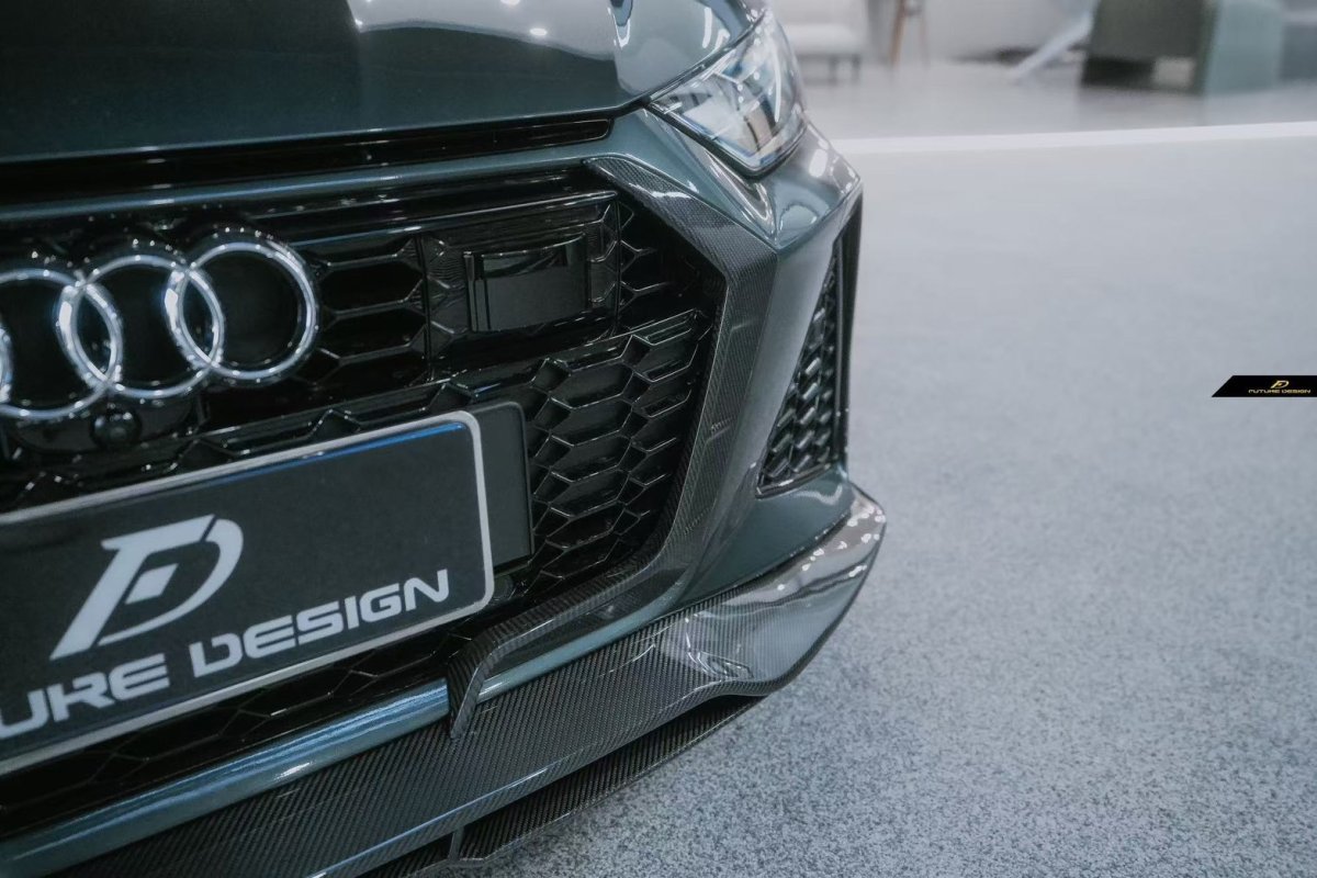 画像10: AUDI RS6 AVANT C8 アバント フロントグリル用 スプリッター 本物DryCarbon ドライカーボン (10)