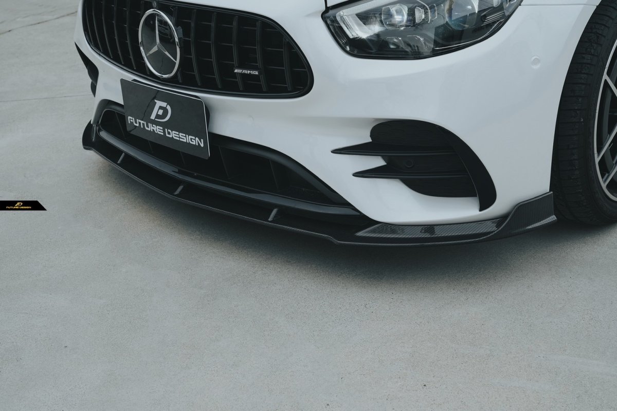 画像14: BENZ メルセデス・ベンツ E-Class W213 S213 後期車 AMGフロントバンパー用リップスポイラー 本物DryCarbon ドライカーボン (14)