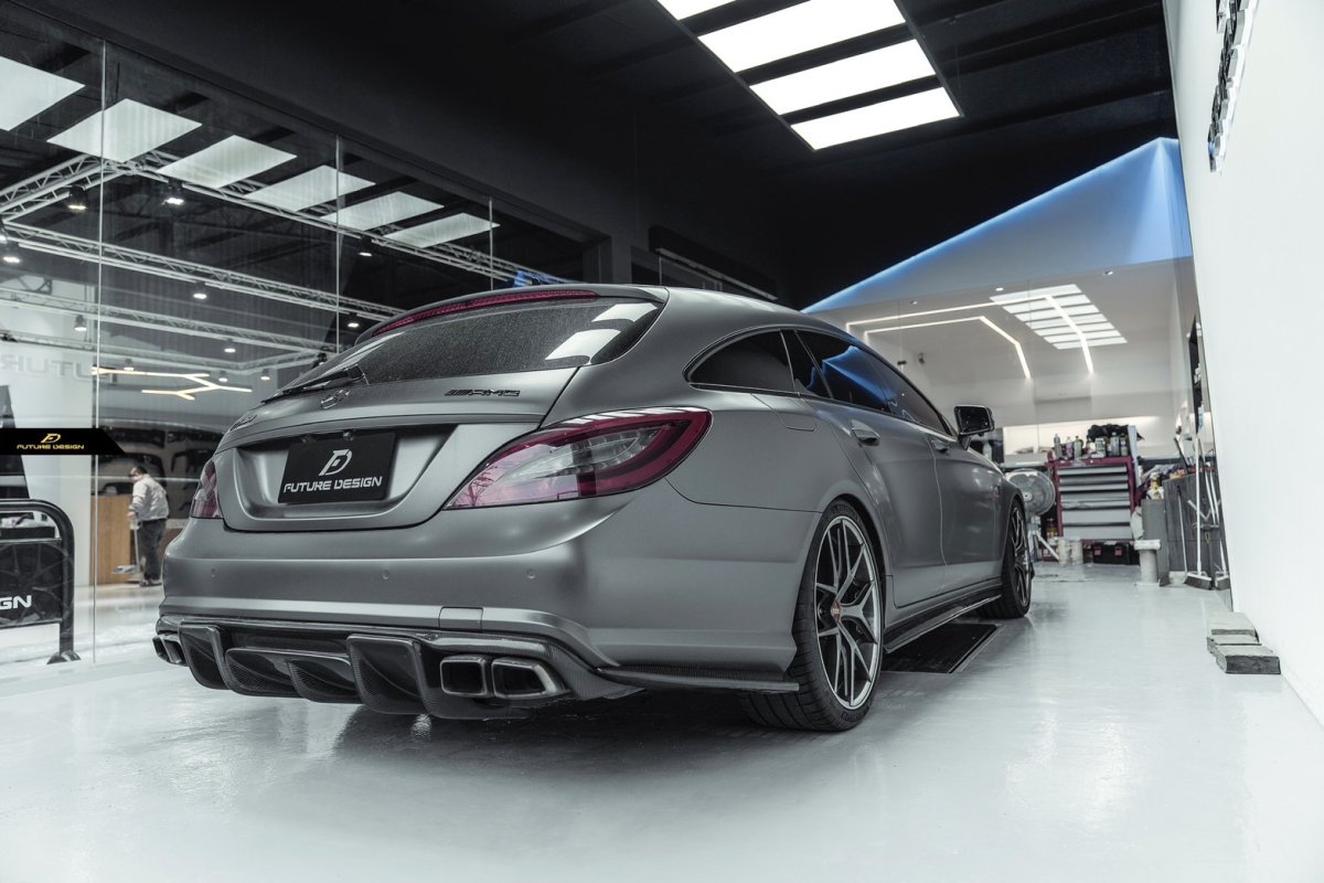 画像2: BENZ メルセデス・ベンツ CLS W218 AMGバンパー 用ディフューザー スポイラー 本物Carbon カーボン (2)