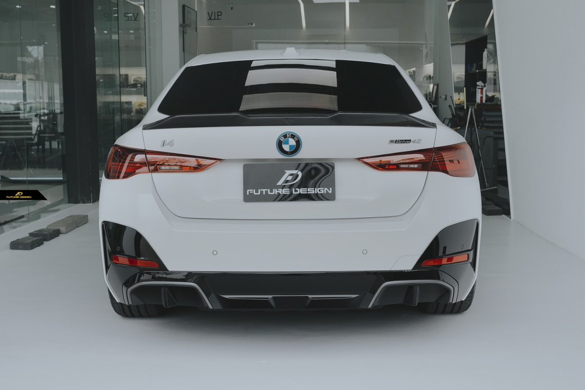 画像13: BMW 4シリーズ i4 トランク リアスポイラー 本物DryCarbon ドライカーボン (13)