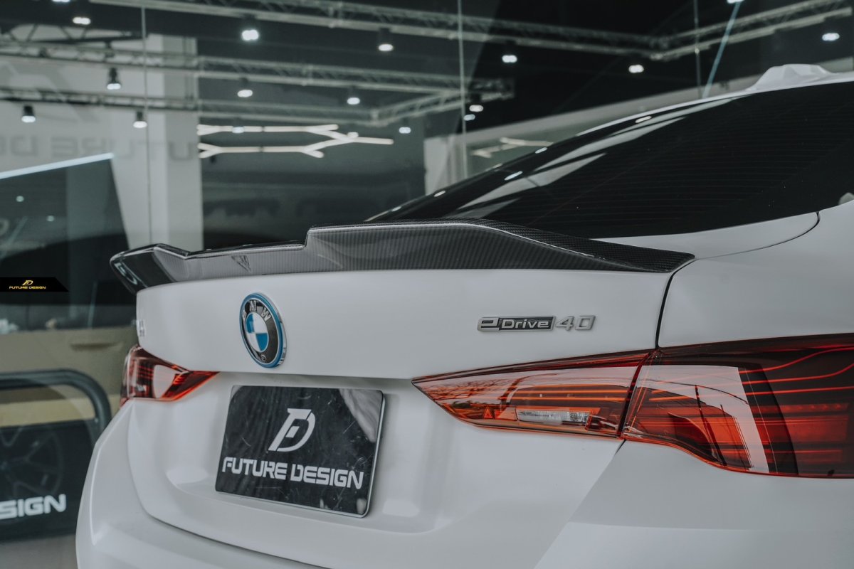画像11: BMW 4シリーズ i4 トランク リアスポイラー 本物DryCarbon ドライカーボン (11)