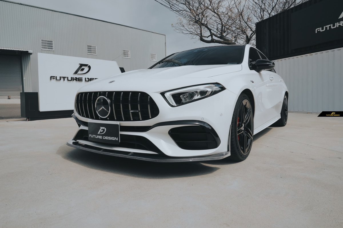 画像27: BENZ メルセデス・ベンツ A-Class W177 A45 フロント専用 リップスポイラー 本物Drycabon ドライカーボン AMG (27)