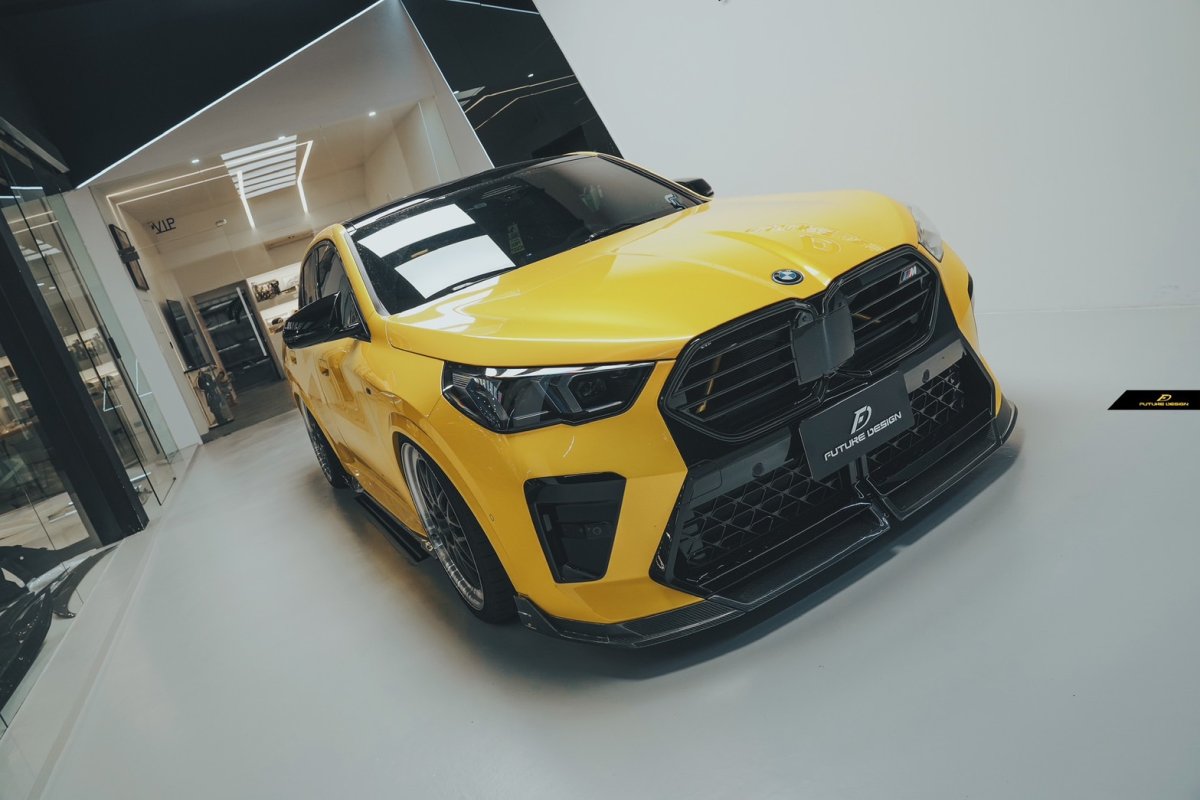 画像28: BMW Xシリーズ X2 U10 Mスポーツ フロントバンパー用 リップスポイラー 本物DryCarbon ドライカーボン (28)