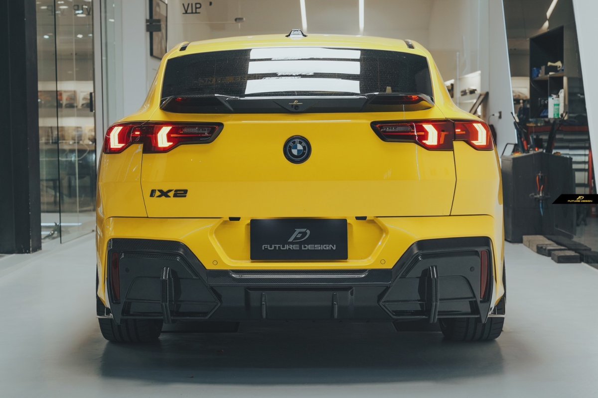 画像9: BMW iXシリーズ iX2 U10 Mスポーツ リアスポイラー 本物DryCarbon ドライカーボン (9)