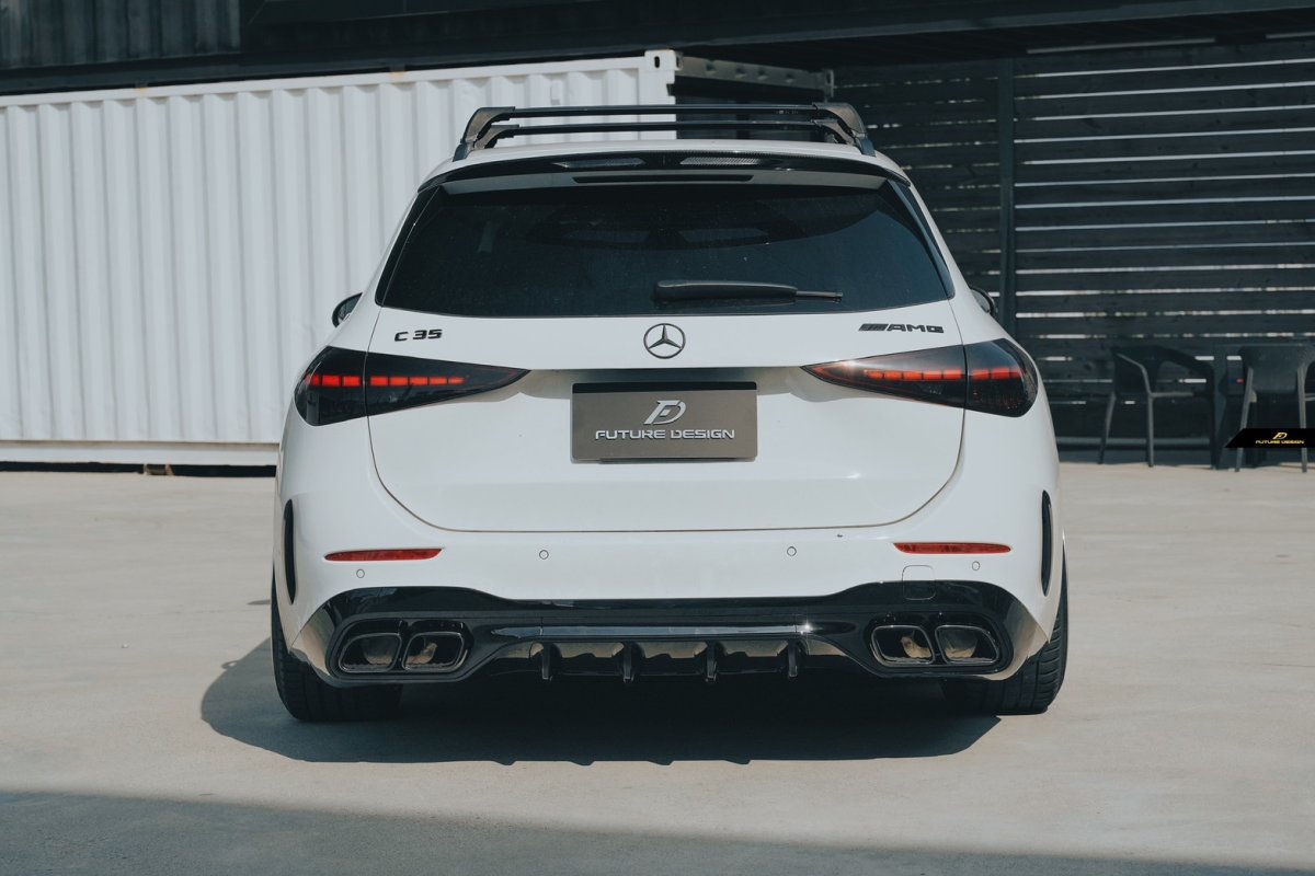 画像10: BENZ メルセデス・ベンツ C-Class W206 セダン S206 ステーションワゴン C63仕様 リア ディフューザー 艶ありブラック (10)