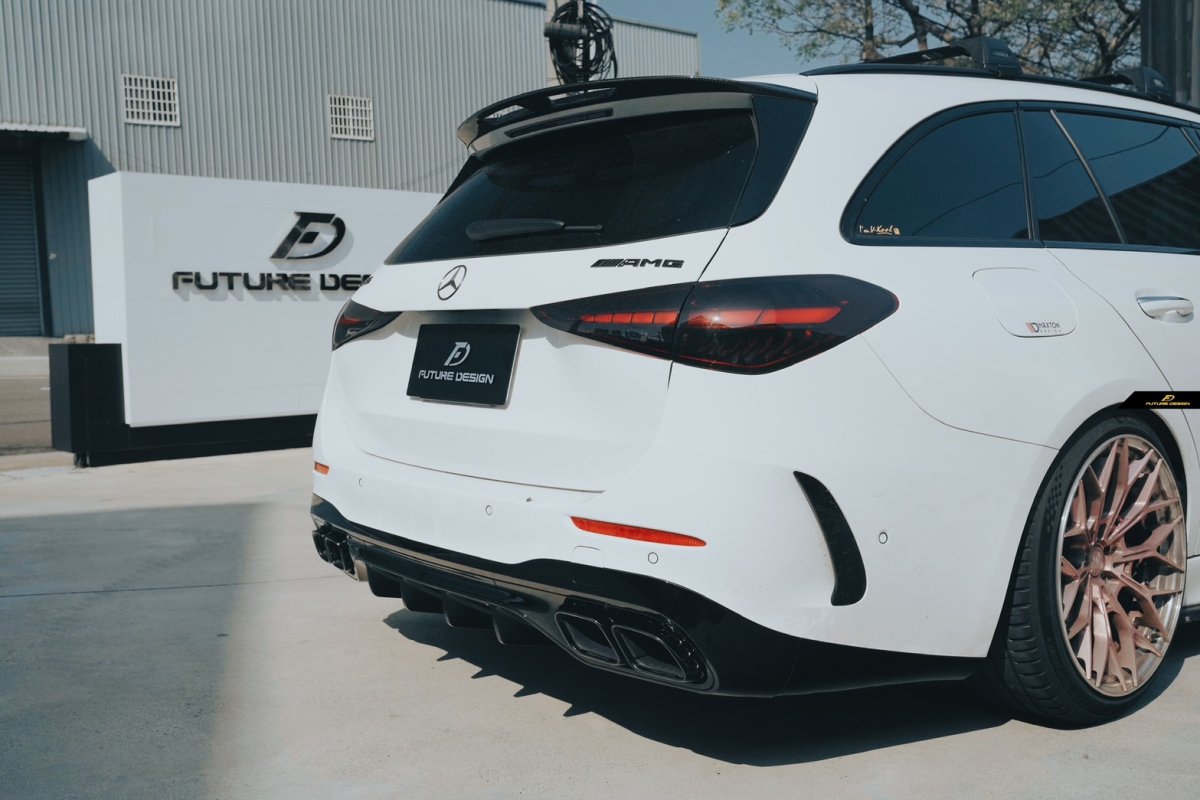 画像13: BENZ メルセデス・ベンツ C-Class W206 セダン S206 ステーションワゴン C63仕様 リア ディフューザー 艶ありブラック (13)