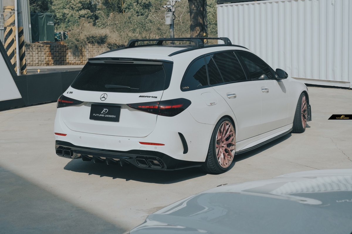 画像8: BENZ メルセデス・ベンツ C-Class W206 セダン S206 ステーションワゴン C63仕様 リア ディフューザー 艶ありブラック (8)