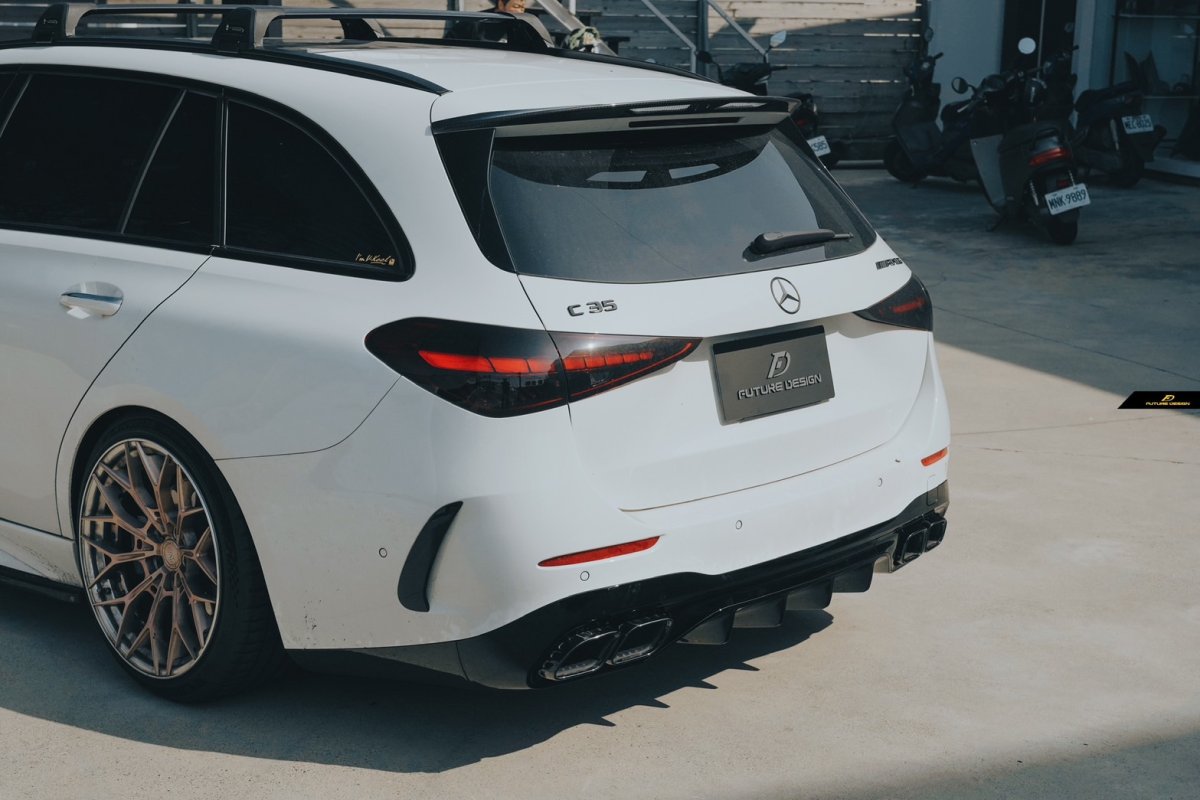 画像14: BENZ メルセデス・ベンツ C-Class W206 セダン S206 ステーションワゴン C63仕様 リア ディフューザー 艶ありブラック (14)