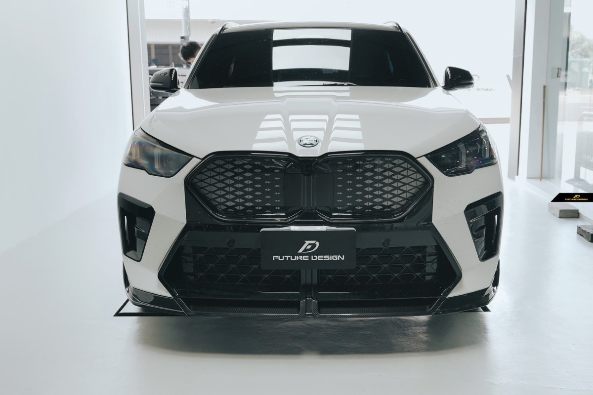 画像14: BMW Xシリーズ X2 U10 Mスポーツ フロントバンパー用 リップスポイラー 本物DryCarbon ドライカーボン (14)