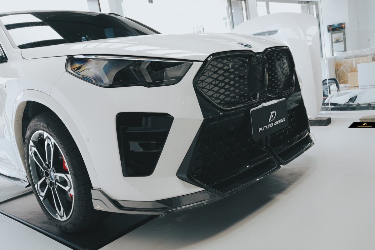 画像9: BMW Xシリーズ X2 U10 Mスポーツ フロントバンパー用 リップスポイラー 本物DryCarbon ドライカーボン (9)