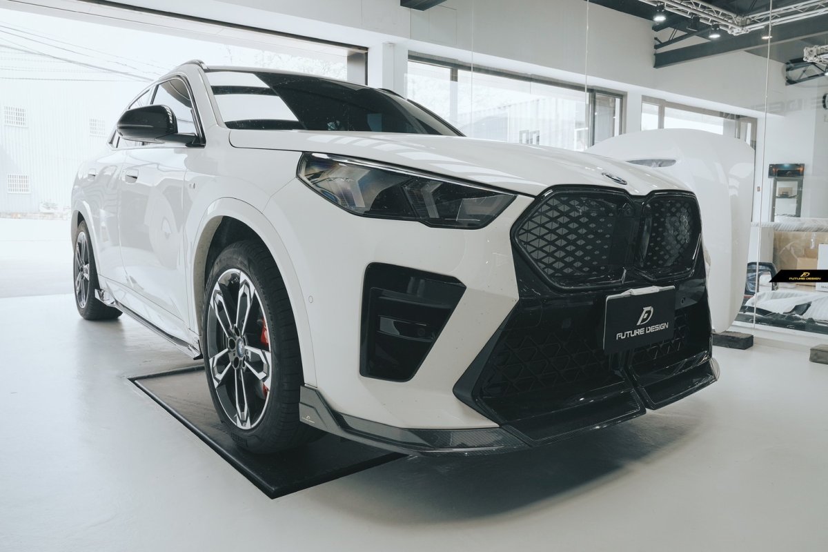 画像12: BMW Xシリーズ X2 U10 Mスポーツ フロントバンパー用 リップスポイラー 本物DryCarbon ドライカーボン (12)