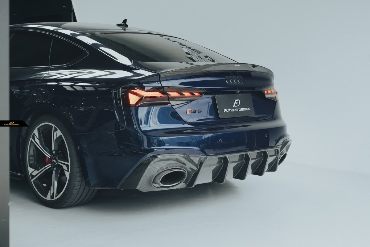画像2: AUDI RS5 SportBack スポーツバック B9.5 リア ディフューザー 本物DryCarbon ドライカーボン (2)