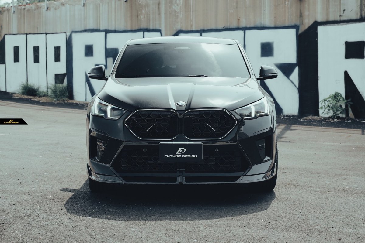 画像3: BMW Xシリーズ X2 U10 Mスポーツ フロントバンパー用 リップスポイラー 本物DryCarbon ドライカーボン (3)