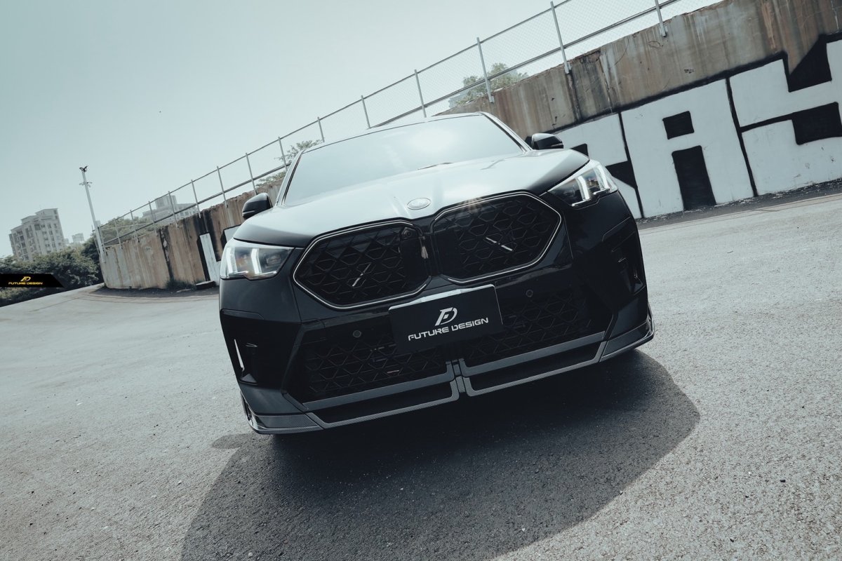 画像8: BMW Xシリーズ X2 U10 Mスポーツ フロントバンパー用 リップスポイラー 本物DryCarbon ドライカーボン (8)