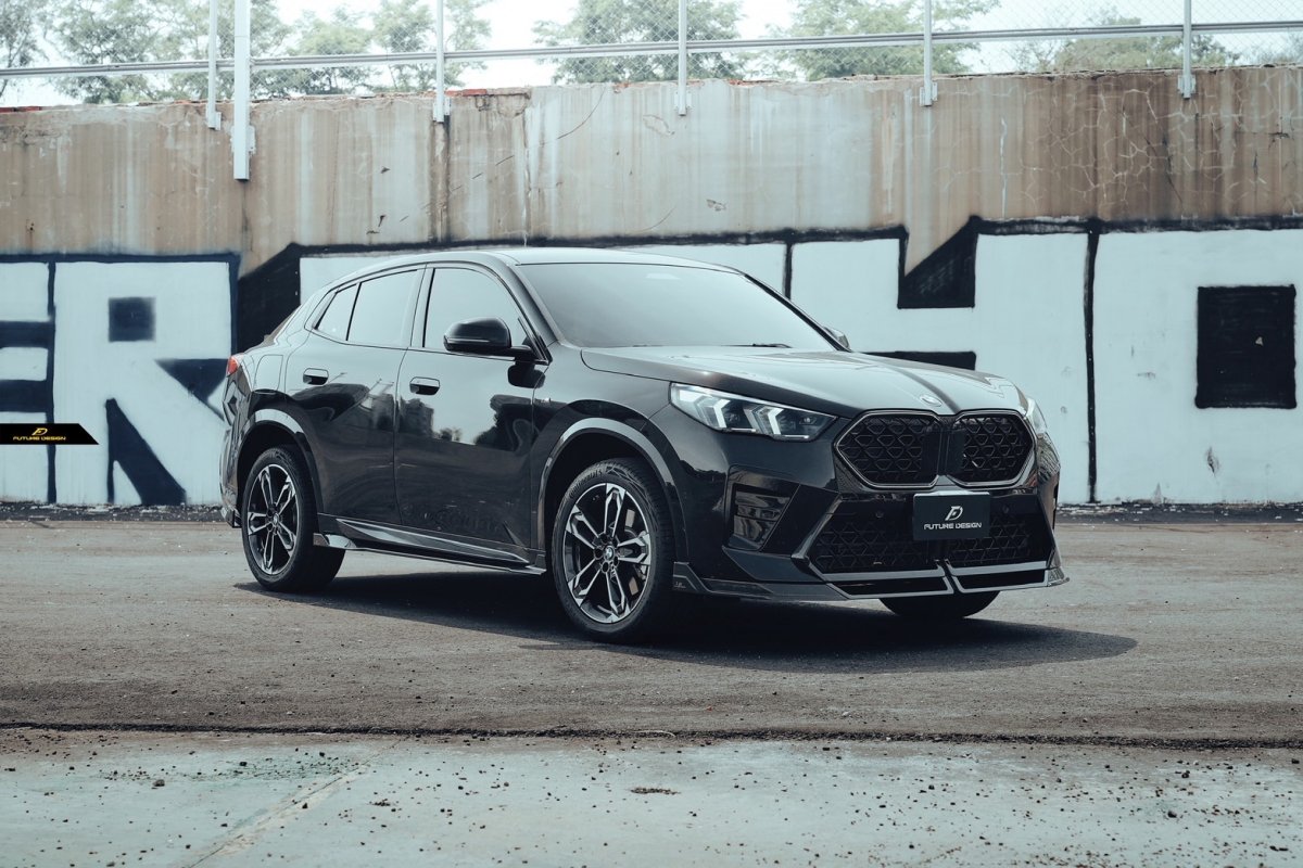 画像4: BMW Xシリーズ X2 U10 Mスポーツ フロントバンパー用 リップスポイラー 本物DryCarbon ドライカーボン (4)