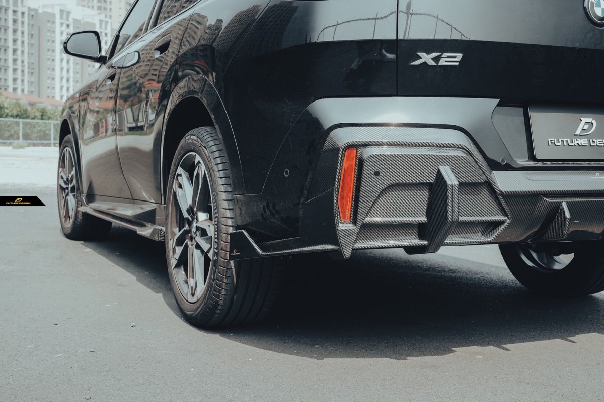 画像14: BMW iXシリーズ iX2 U10 Mスポーツ リアディフューザー 本物DryCarbon ドライカーボン (14)