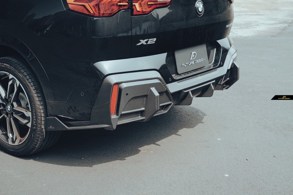画像11: BMW iXシリーズ iX2 U10 Mスポーツ リアディフューザー 本物DryCarbon ドライカーボン (11)