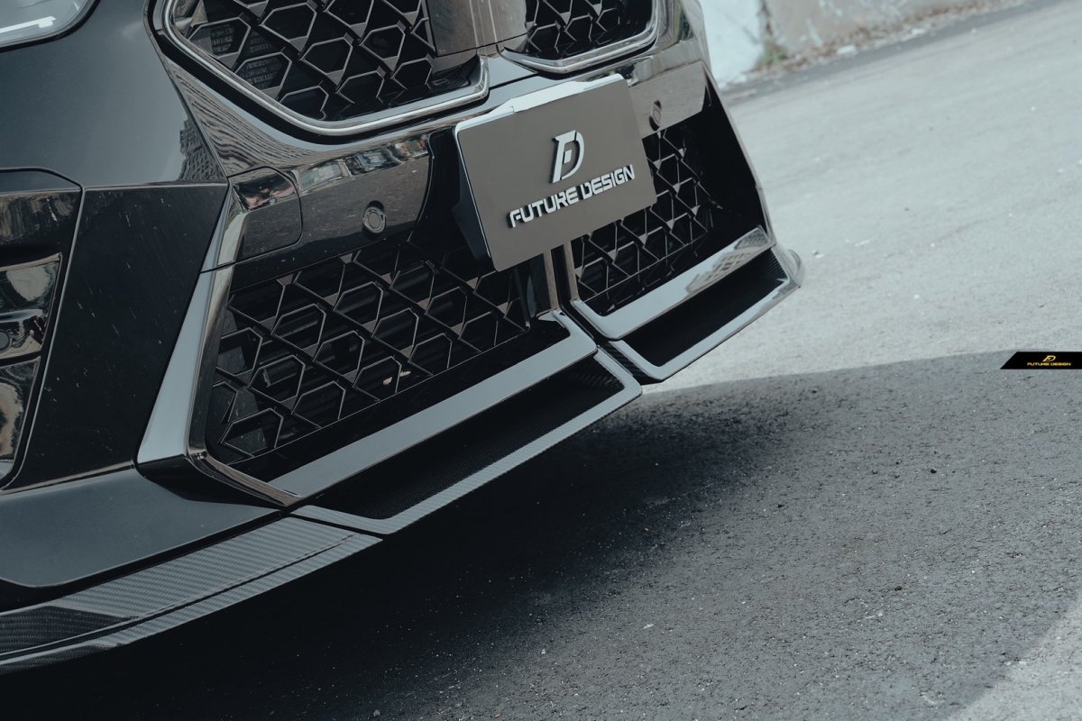 画像7: BMW Xシリーズ X2 U10 Mスポーツ フロントバンパー用 リップスポイラー 本物DryCarbon ドライカーボン (7)