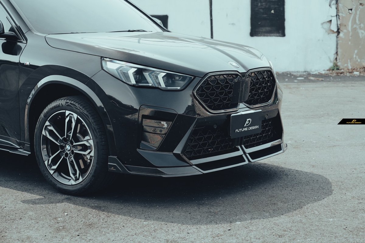 画像2: BMW Xシリーズ X2 U10 Mスポーツ フロントバンパー用 リップスポイラー 本物DryCarbon ドライカーボン (2)