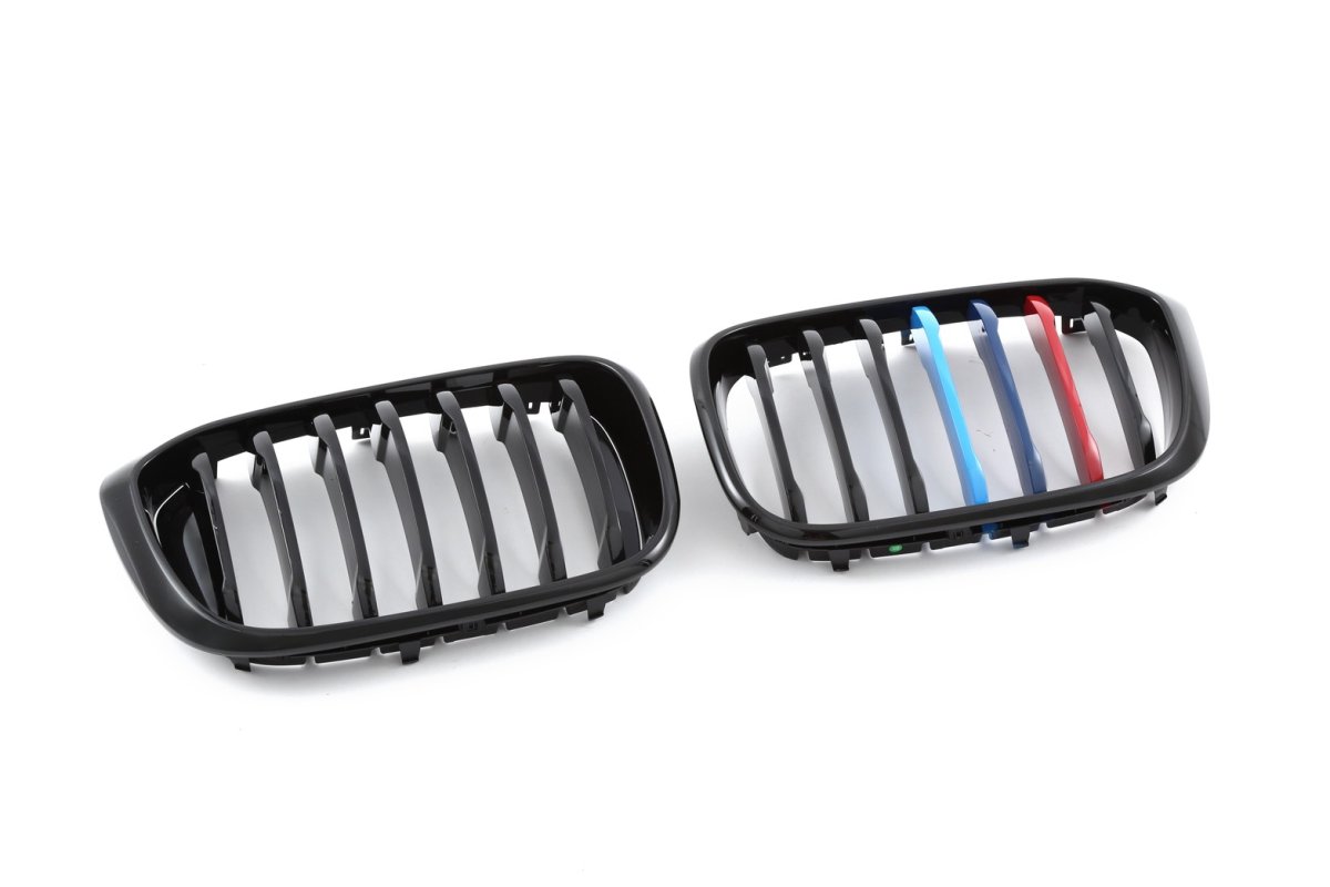 画像2: BMW G01 X3 フロント用艶ありブラック 青紺赤 キドニーグリル センターグリル  (2)