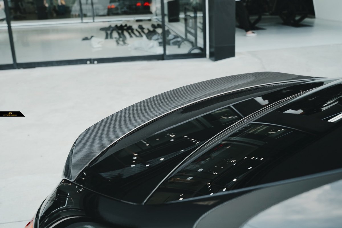 画像14: BENZ メルセデス・ベンツ E-Class W214 セダン トランク用 リアスポイラー 本物DryCarbon ドライカーボン (14)