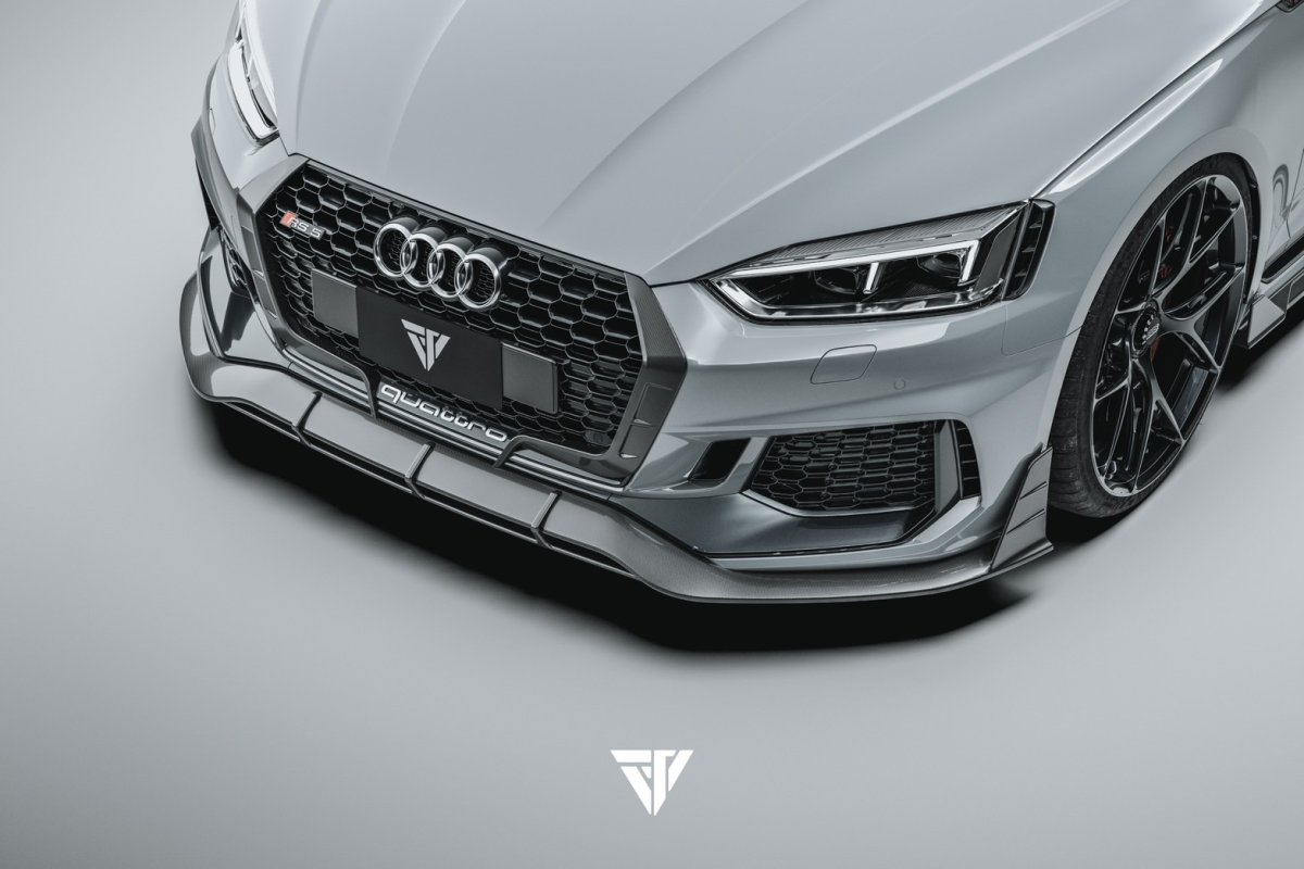 画像1: AUDI RS5 B9 フロント グリルスプリッター 本物DryCarbon ドライカーボン (1)