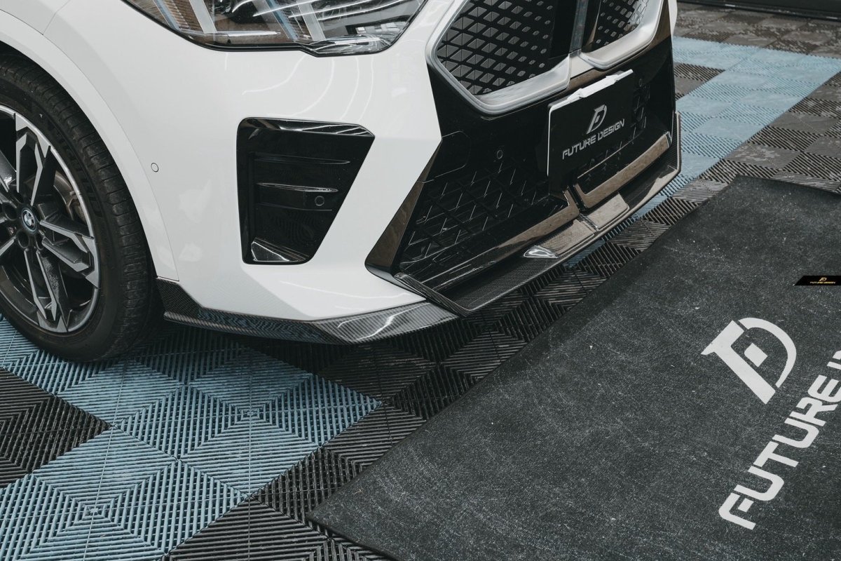 画像14: BMW Xシリーズ X2 U10 Mスポーツ フロントバンパー用 リップスポイラー V2 本物DryCarbon ドライカーボン (14)