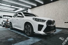 画像4: BMW iXシリーズ iX2 U10 Mスポーツ フロントバンパー用 リップスポイラー V2 本物DryCarbon ドライカーボン (4)