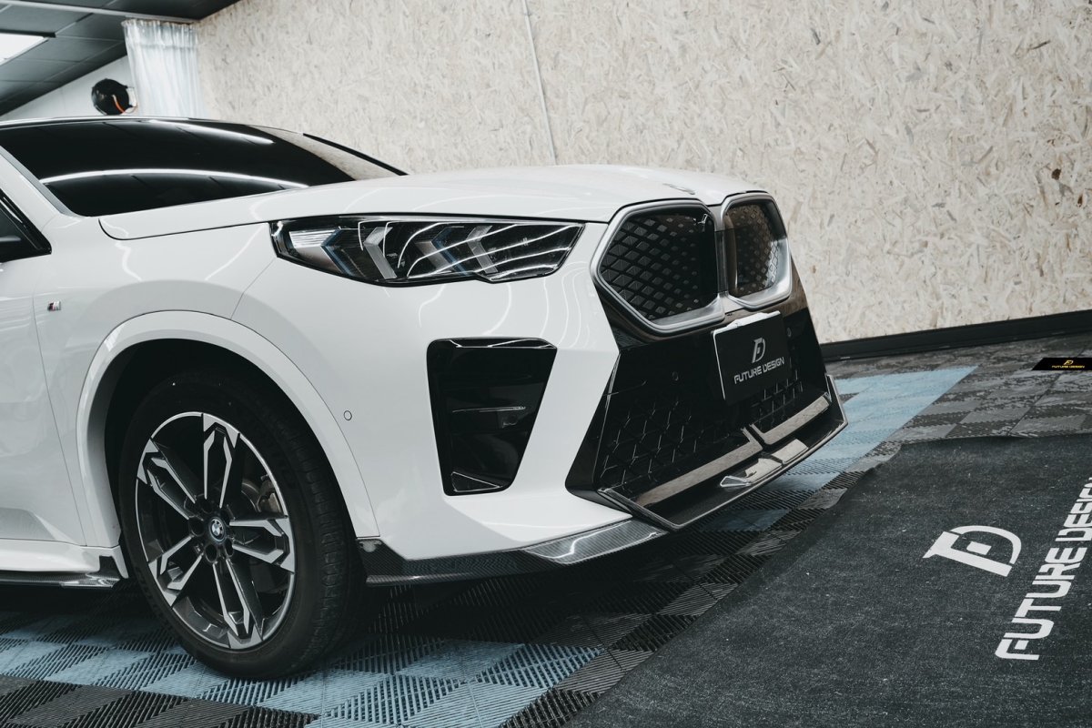 画像16: BMW Xシリーズ X2 U10 Mスポーツ フロントバンパー用 リップスポイラー V2 本物DryCarbon ドライカーボン (16)