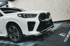 画像1: BMW iXシリーズ iX2 U10 Mスポーツ フロントバンパー用 リップスポイラー V2 本物DryCarbon ドライカーボン (1)